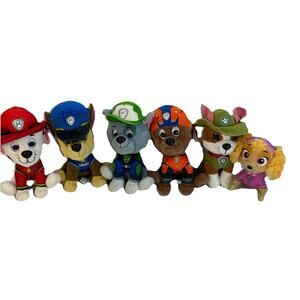 Paw Patrol LOT of 5 Plush Puppy Dogs Marshall, Chase, Rubble, Everest, Rocky